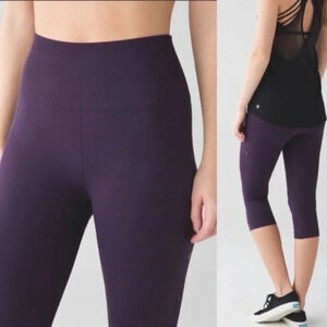 Lululemon Flow & Go  Crop In Deep Zinfandel Leggings